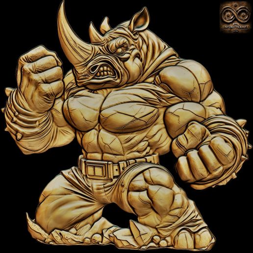 Monster Rhino – Epic Fantasy Relief for Wall Art & 3D Display