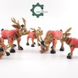 06.-Group-Photo.jpg Articulated Reindeer by Cobotech, Crochet Deer Toy - Festive Christmas Decor and Holiday Gift