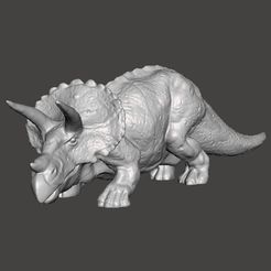 triceratopstoy1.jpg STL file Triceratops figure toy miniature model dinosaur monster dnd rpg wildlife・Design to download and 3D print