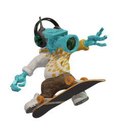 skate4.png Fichier STL gratuit CCTV Punk - Skater - Casper Spin・Modèle à télécharger et à imprimer en 3D