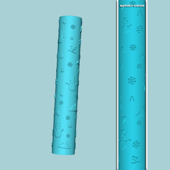 w.png Archivo STL Texture Roll 57 Winter Positive - Decorador Fondant・Modelo para descargar e imprimir en 3D
