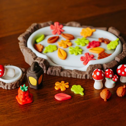 Mosswood Prop Set - Woodland Bed, Bowl, Mushrooms + Snack Props for Flexi Dragons