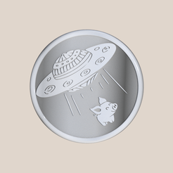 ufo-v2.png Free STL file Ufo abduction drinkcoaster・3D printing template to download