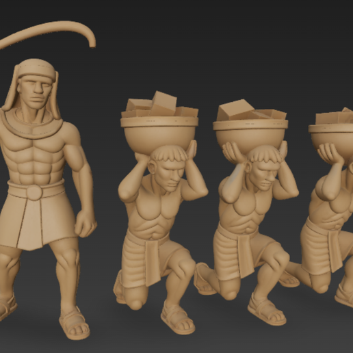 Pharaoh and Egyptian Slaves 3D model
