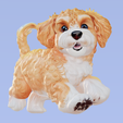 Goldendoodle-puppy5.png Adorable Fluffy Goldendoodle Puppy 3D Model - STL, 3MF, OBJ + Textures