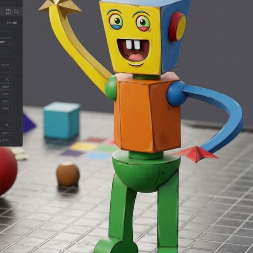 İbi TRT Çocuk Hoppa Robot Fan Art 3D Print Model - Cute Blocky Robot Toy