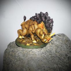 Dire-Boar-3d-printed.jpg Giant Dire Boar Support Free Miniature