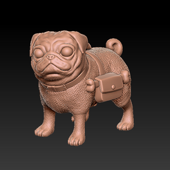 Pug-A.png STL-Datei Mops-Krieger・3D-druckbares Modell zum Herunterladen