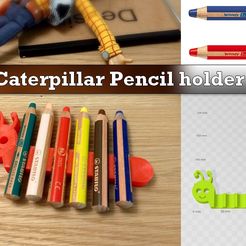 PencilHolder.jpg Free STL file Caterpilar Pencil Holder・3D printing template to download