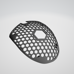 _20210313000335.png Free STL file Logitech G305/304 Top Battery Honeycomb Cover with Charging Hole・Object to download and to 3D print