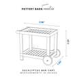 (INSPIRED EUCALYPTUS BAR CART MEASUREMENTS IN INCHES 2.29" Bar Cart, Mini Pottery Barn-inspired Furniture for 1:12 Dollhouse, Dollhouse Furniture Bar Cart