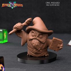 Owl-Wizard-1A.jpg Owlkin Wizard 1A Miniature - Pre-Supported