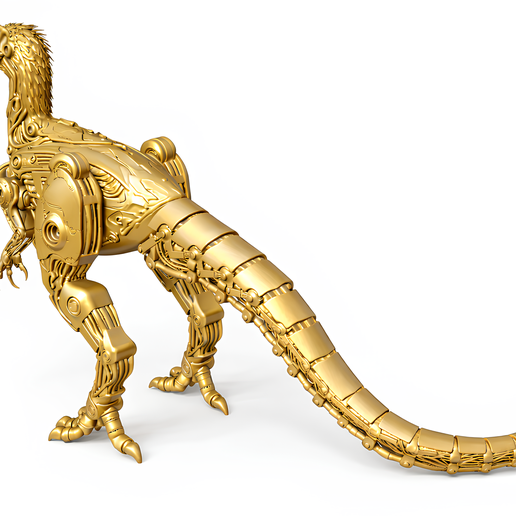 🤖 Mechanical Velociraptor Futuristic Robot Dinosaur Sci-Fi 3D・ STL File ...