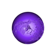 12cm_more_contrast.STL Spherical Lithophane - World Map 12cm remix