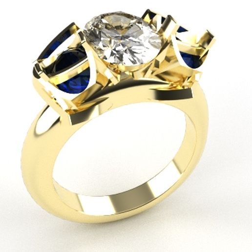 Calypso engagement ring designed by michael carroll 3D model