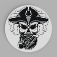 ww.png Pirate Skull Pipe Cap Pipe Smoke Logo Coaster