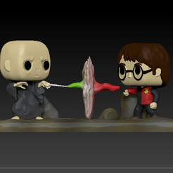 Fightt.png OBJ file Diorema funko of Harry Potter and Voldemort fighting・3D print design to download, Axos3d