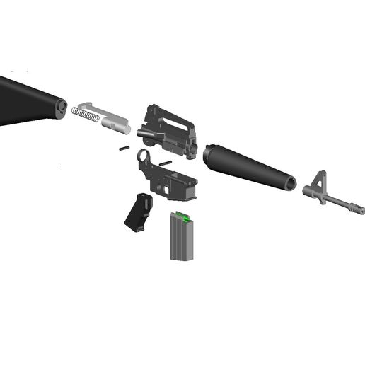 🎲 M16 A1 Assault Rifle・ STL File for 3D printing・Cults