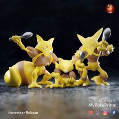 abra-evo-copy.jpg Файл 3D Абра, Кадабра, Алаказам - поддерживаемая полная линия эволюции・Модель 3D-принтера для скачивания