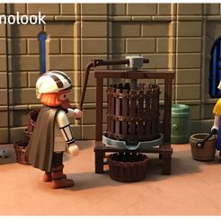 s-l1600.jpg STL file WINE PRESS MINIATURE MEDIEVAL CRIB SCALE FIGURES PLAYMOBIL FIGURES・3D printing template to download