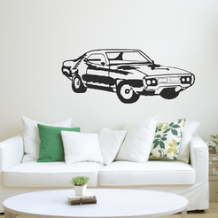 display.png STL file Muscle Car - Wall Art Decor・3D printer design to download