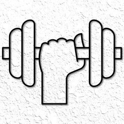 project_20230225_1501591-01.png Fichier STL poids d'entraînement art mural 2d workout wall decor dumbell・Modèle à imprimer en 3D à télécharger