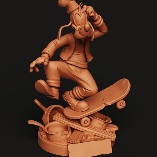 D7.81.jpg Goofy Skateboarder Figur | Disney Extremsport Statue | Skater Goofy 3D Druck