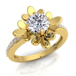 1 (498)_LUXURY_A_White Reflective_1_Yellow Gold_5_Diamond.jpg Fichier STL Bague Femme Diamant Bague Modèle 3d Imprimé・Idée pour impression 3D à télécharger