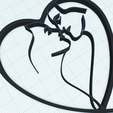 couple-kiss-outline-heart-continuous-line-1.png Couple silhouette in heart shape, romantic frame, man woman kiss continuous line