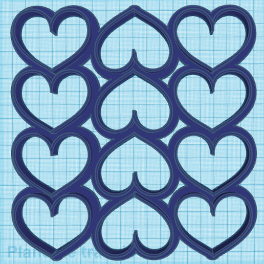 multi-corazones.png STL file Multi cookie cutter hearts x 12・Template to download and 3D print, monibeta05
