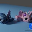 Angel-and-Stitch-Render-with-hair.jpg Articulated Stitch and Angel (from Lilo and Stitch)