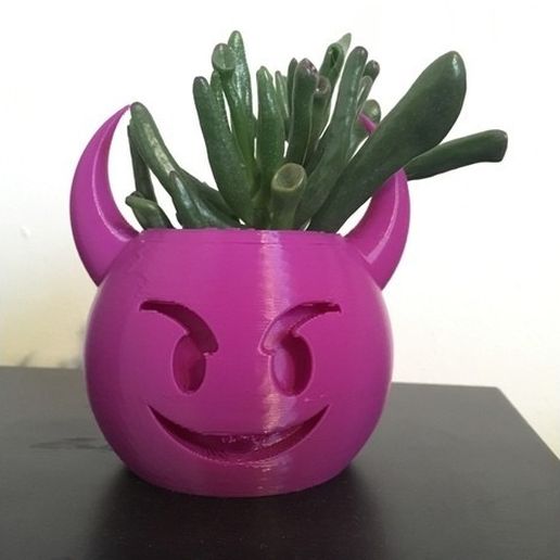 Devil Emoji Planter / Pen Pot 3D model