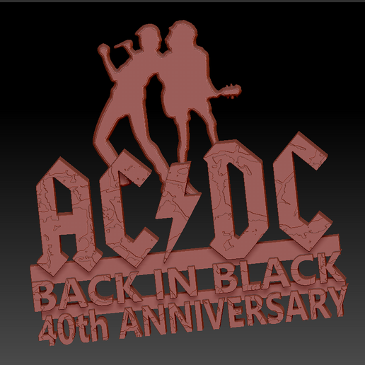 Stl File Acdc Back In Black 40th Anniversary Angus And Brian・3d Printable 6209