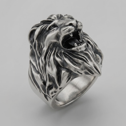 Fierce Roaring Lion Head Heavy Ring