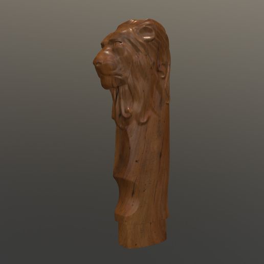 tbrender_Viewport_001.jpeg Lion Head Knife Handle 3D  Model