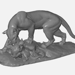 Panther.JPG Download free STL file Panther Sculpture 3D Scan • 3D printing model, 3DWP