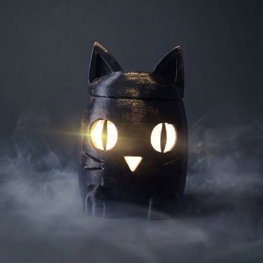 Gato de las Sombras - Portavelas Halloween