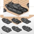 churchills.jpg 1/100 scale Churchill tank variants