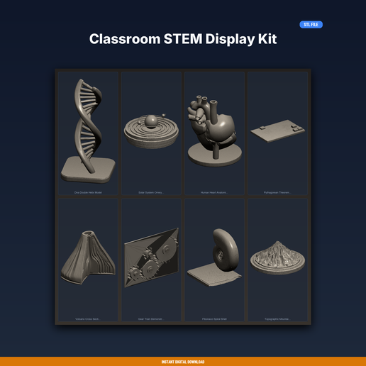 Classroom STEM Display Kit - 8-Model STL Bundle