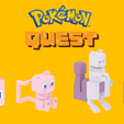 Mew and Mewtwo - Pokemon Quest 8-BITS