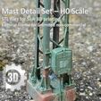 ho-scale-railway-mast-switch-box-weathered.jpg H0 Mast Detail Set - Foundation Base - DB Switch Box 1959