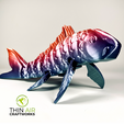 standingarticulatingkoi.png STL file Articulating Koi Fish - Koi Fish Fidget, Flexible Print in Place (No Supports)・3D printable design to download