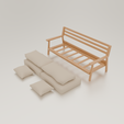 9.png 1/12 Scale Modern Miniature Sofa STL File for 3D Printing, Dollhouse Couch Digital Download, Diorama Furniture Accessory