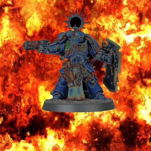 smurf with a shield and a gun 3D model