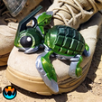 yyhvhkb.png Fichier STL Grenouille, Tortue Grenade, Militaire, 4 juillet, Cinderwing3D, Articulation, Impression en place, Sans support, Mignon・Plan pour impression 3D à télécharger