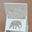 2 - Profil arrière.JPG FOLDING SUPPORT FOR SMARTPHONE OR TABLET TELEPHONE - Reason: Elephant ...   Foldable support for mobile phone and small digital tablet - pattern: "Elephant".