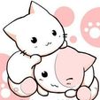gatos-kawaii-4.jpg twin cats keychain