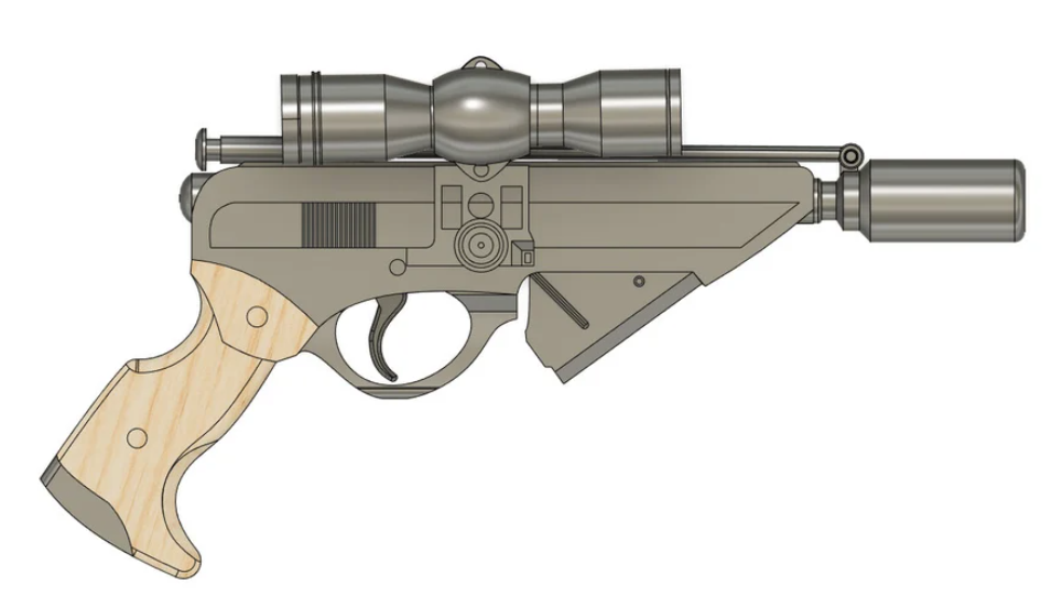 3.png Fichier 3D Pistolet sniper X8 (blaster de Lando Calrissian)・Plan à imprimer en 3D à télécharger, EsotericFX