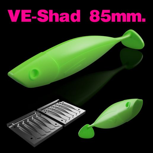cnc files for fishing lure molds 📁 MOLD VE Shad 85 mm. STL FILE FOR CNC AND 3D PRINT・ STL File for 3D  printing・Cults