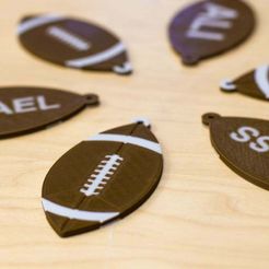 FootballKeychains.jpg Download free STL file Multi-Color Football Keychain • 3D printable model, MosaicManufacturing